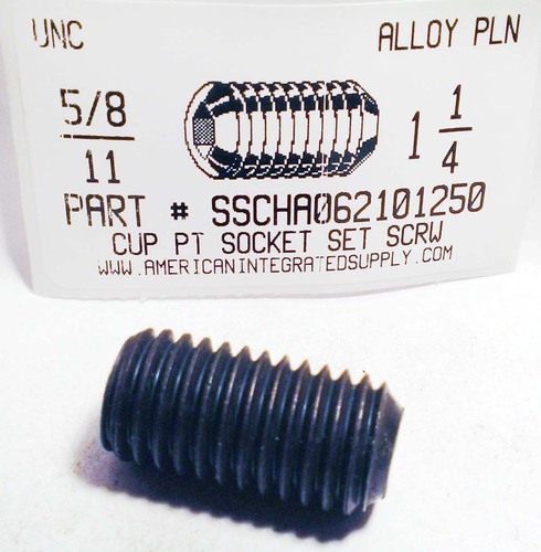 5/8-11X1-1/4 SOCKET SET SCREW CUP POINT ALLOY STEEL PLAIN