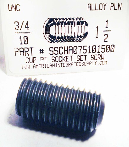 3/4-10X1-1/2 SOCKET SET SCREW CUP POINT ALLOY STEEL PLAIN