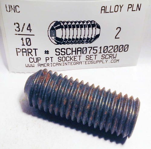 3/4-10X2 SOCKET SET SCREW CUP POINT ALLOY STEEL PLAIN