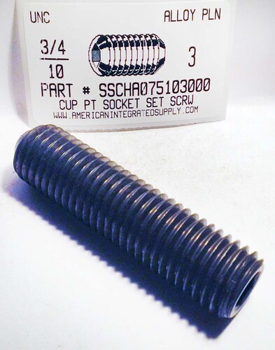 3/4-10X3 SOCKET SET SCREW CUP POINT ALLOY STEEL PLAIN