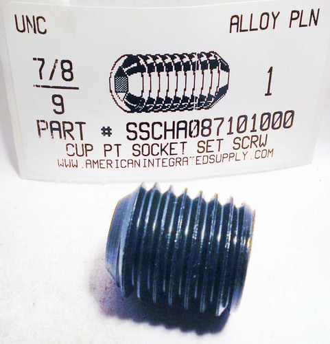 7/8-9X1 SOCKET SET SCREW CUP POINT ALLOY STEEL PLAIN