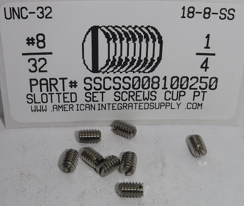 #8-32X1/4 SLOTTED SET SCREW