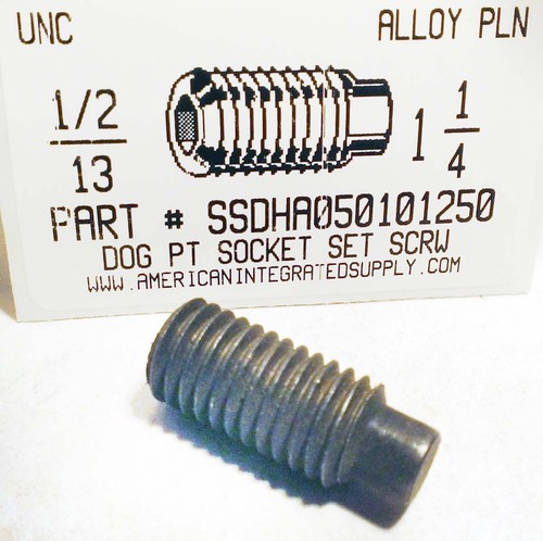 1/2-13X1-1/4 SOCKET SET SCREW FULL DOG POINT ALLOY STEEL PLAIN