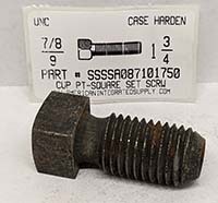 7/8-9X1-3/4 SQUARE HEAD SET SCREW CUP POINT CASE HARDENED STEEL PLAIN