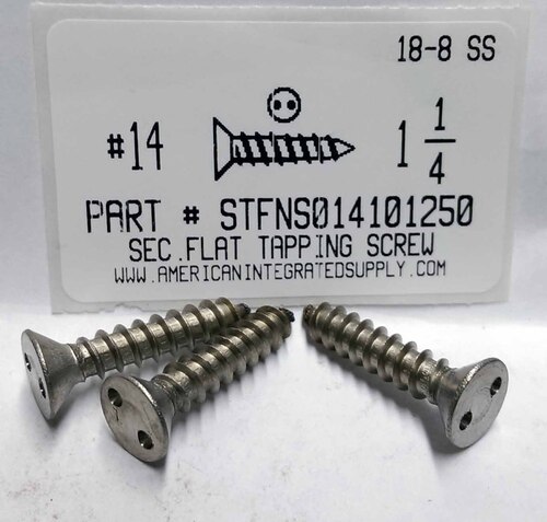 #14X1-1/4 FLAT HEAD SPANNER DRIVE TAPPING SCREW A 18-8 STAINLESS STEEL