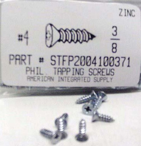 #4X3/8 FLAT HEAD PHILLIPS TAPPING SCREW AB STEEL ZINC PLATED