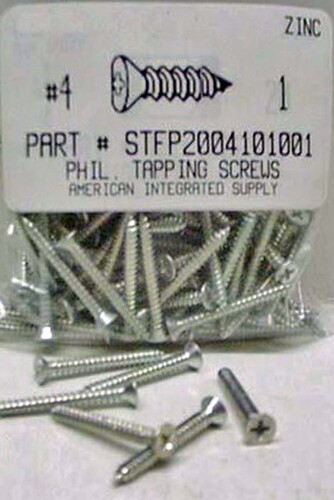 #4X1 FLAT HEAD PHILLIPS TAPPING SCREW AB STEEL ZINC PLATED