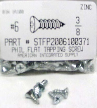 #6X3/8 FLAT HEAD PHILLIPS TAPPING SCREW A STEEL ZINC PLATED