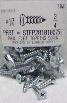 #10X3/4 FLAT HEAD PHILLIPS TAPPING SCREW A STEEL ZINC PLATED