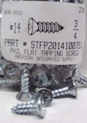 #14X3/4 FLAT HEAD PHILLIPS TAPPING SCREW A STEEL ZINC PLATED