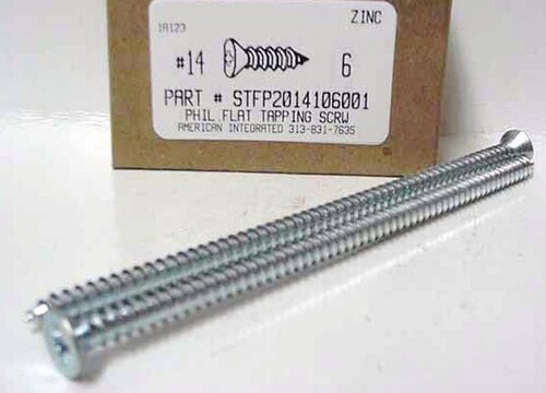 #14X6 FLAT HEAD PHILLIPS TAPPING SCREW A STEEL ZINC PLATED