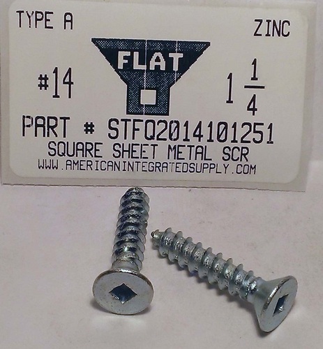 #14X1-1/4 FLAT HEAD SQUARE TAPPING SCREW A,AB STEEL ZINC PLATED