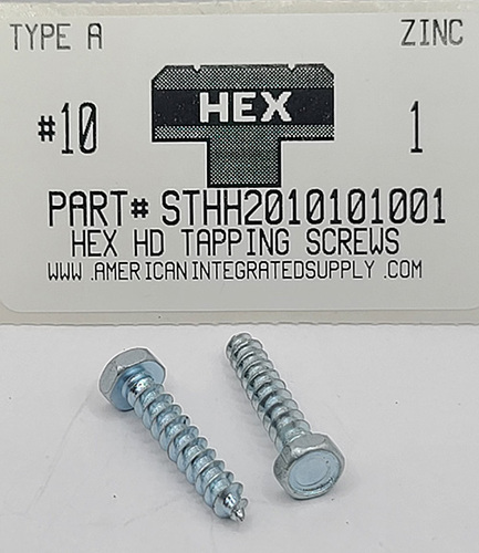 #10X1 HEX HEAD TAPPING SCR TYPE A STEEL ZINC PLATED (DISCONTINUED)