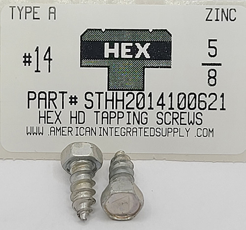 #14X5/8 HEX TAPPING SCREW TYPE A STEEL ZINC PLATED