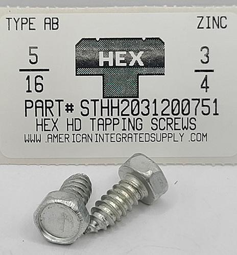 5/16X3/4 HEX HEAD  TAPPING SCREW AB STEEL ZINC PLATED