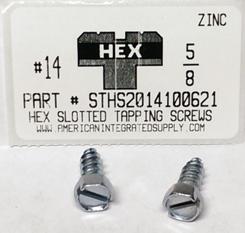 #14X5/8 HEX HEAD SLOTTED TAPPING SCREW A,AB STEEL ZINC PLATED (DISCONTINUED)