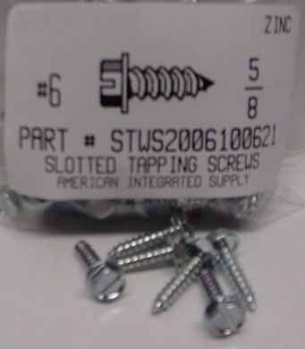 #6X5/8 HEX WASHER HEAD SLOTTED TAPPING SCREW A,AB STEEL ZINC PLATED