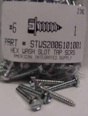 #6X1 HEX WASHER HEAD SLOTTED TAPPING SCREW A,AB STEEL ZINC PLATED