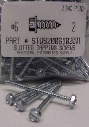 #6X2 HEX WASHER HEAD SLOTTED TAPPING SCREW A,AB STEEL ZINC PLATED