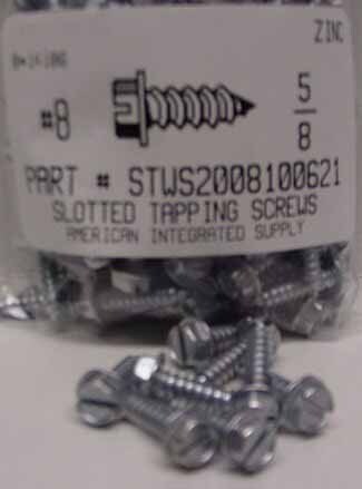 #8X5/8 HEX WASHER HEAD SLOTTED TAPPING SCREW A,AB STEEL ZINC PLATED