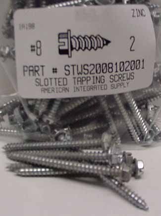 #8X2 HEX WASHER HEAD SLOTTED TAPPING SCREW A,AB STEEL ZINC PLATED