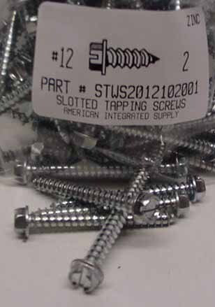 #12X2 HEX WASHER HEAD SLOTTED TAPPING SCREW A,AB STEEL ZINC PLATED