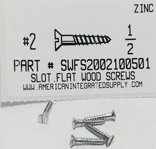 #2X1/2 FLAT HEAD SLOTTED WOOD SCREW 18-8 STAINLESS STEEL