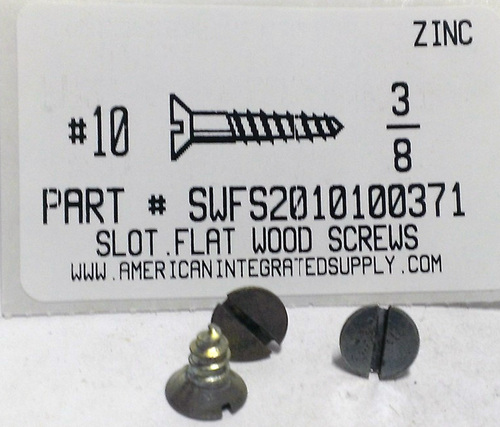 #10X3/8 FLAT HEAD SLOTTED WOOD SCREW STEEL ZINC PLATED (DISCONTINUED)