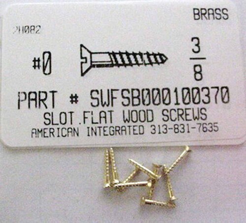 #0X3/8 FLAT HEAD SLOTTED WOOD SCREW BRASS