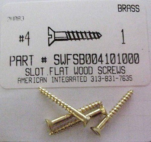 #4X1 FLAT HEAD SLOTTED WOOD SCREW BRASS