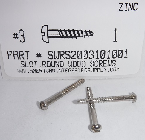 #3X1 ROUND HEAD SLOTTED WOOD SCREW STEEL ZINC PLATED (DISCONTINUED)