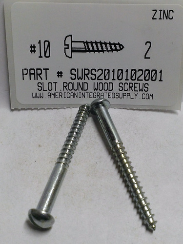 #10X2 ROUND HEAD SLOTTED WOOD SCREW STEEL ZINC PLATED