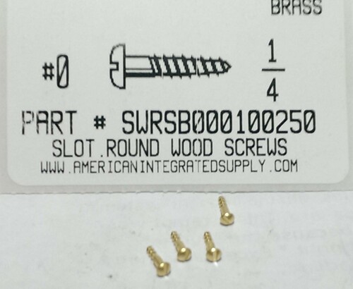 #0X1/4 ROUND HEAD SLOTTED WOOD SCREW BRASS