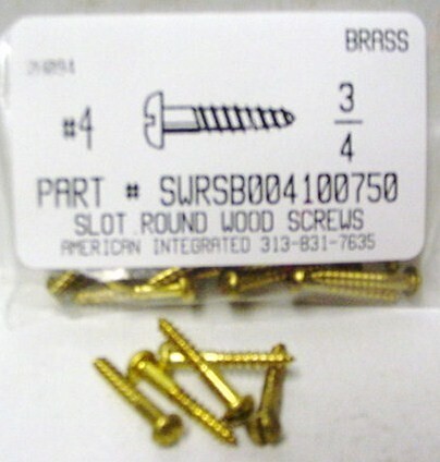 #4X3/4 ROUND HEAD SLOTTED WOOD SCREW BRASS