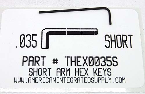 .035 SHORT ARM HEX L-KEY