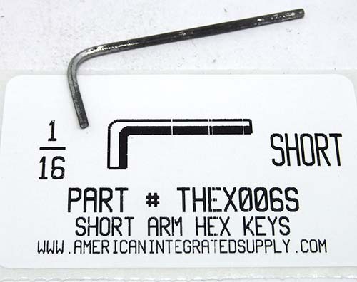 1/16 SHORT ARM HEX L-KEY