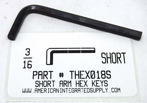 3/16 SHORT ARM HEX L-KEY