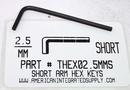 2.5 SHORT ARM METRIC HEX L-KEY