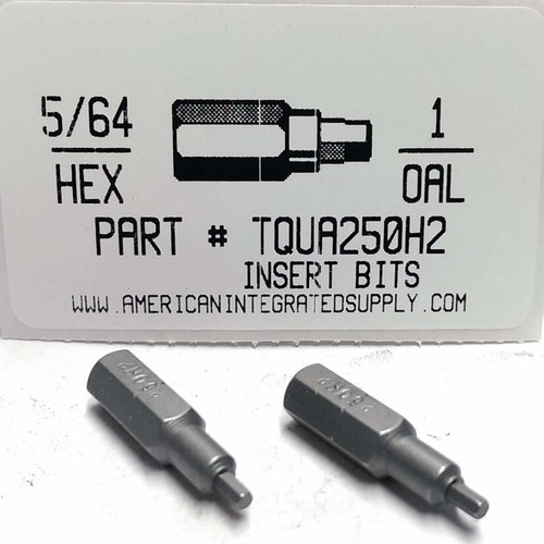 5/64 HEX X 1" LONG INSERT BIT 1/4 HEX