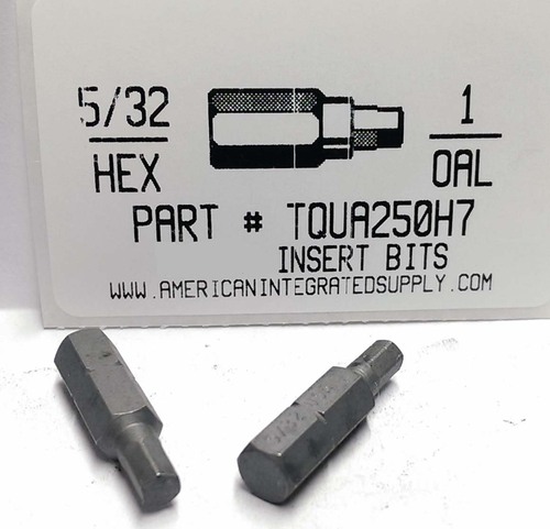 5/32 HEX X 1" LONG INSERT BIT 1/4 HEX