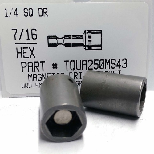 7/16 HEX 1/4 SQUARE DRIVE MAGNETIC DRIVE SOCKET