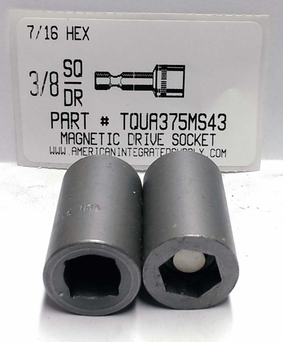 7/16 HEX 3/8 SQUARE DRIVE MAGNETIC DRIVE SOCKET