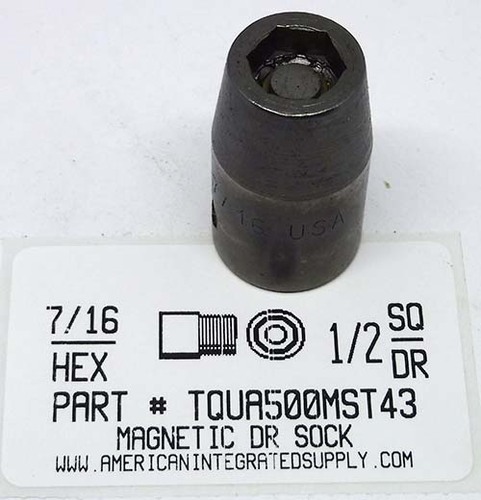 7/16 HEX 1/2 SQUARE DRIVE MAGNETIC DRIVE SOCKET