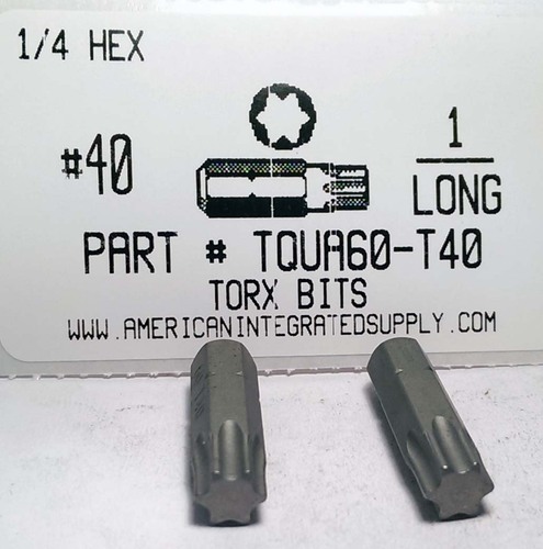 #40 TORX X 1" LONG INSERT BIT 1/4 HEX