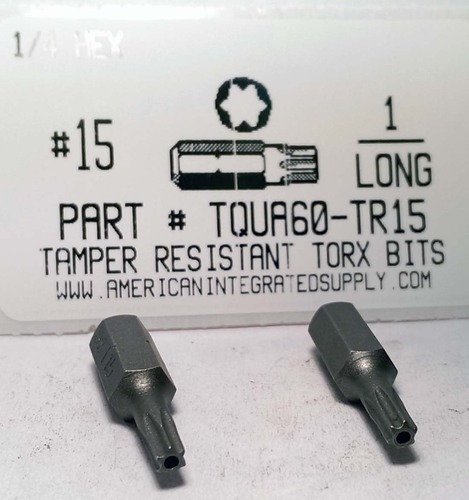 #15 TORX TAMPER RESISTANT BIT 1/4 HEX