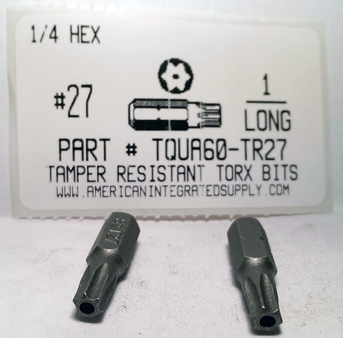 #27 TORX TAMPER RESISTANT BIT 1/4 HEX