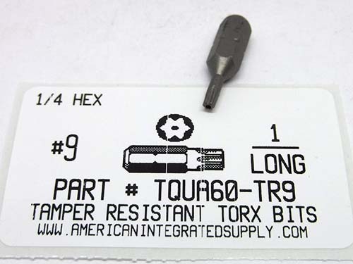 #9 TORX TAMPER RESISTANT BIT 1/4 HEX