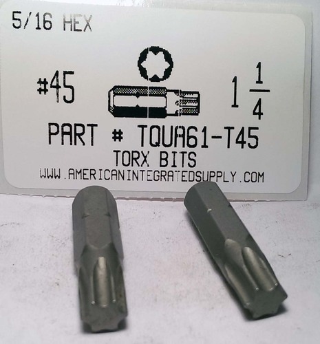 #45 TORX X 1-1/4 LONG BIT 5/16 HEX