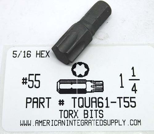 #55 TORX X 1-1/4 LONG BIT 5/16 HEX