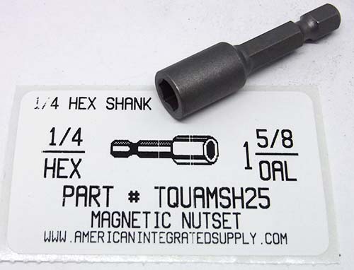 1/4 HEX X 1-3/4" LONG MAGNETIC NUTSET